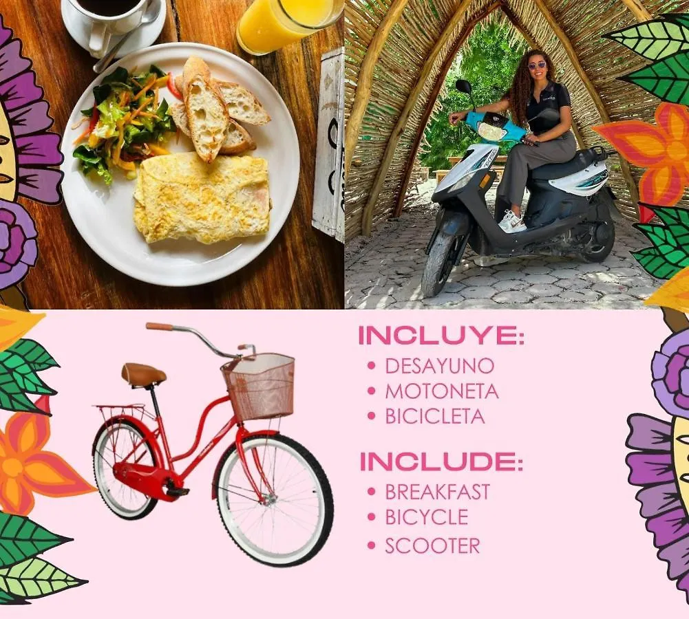 Studio-All-Inclusive-Gym-Pool360º-Scooter-Bicycle-Breakfast-Exclusivebenefitsinservices-By-Sandy-Powerful Tulum Mexico